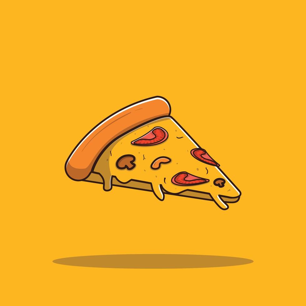 pizza ijs cicon illustratie. fastfood collectie. vector