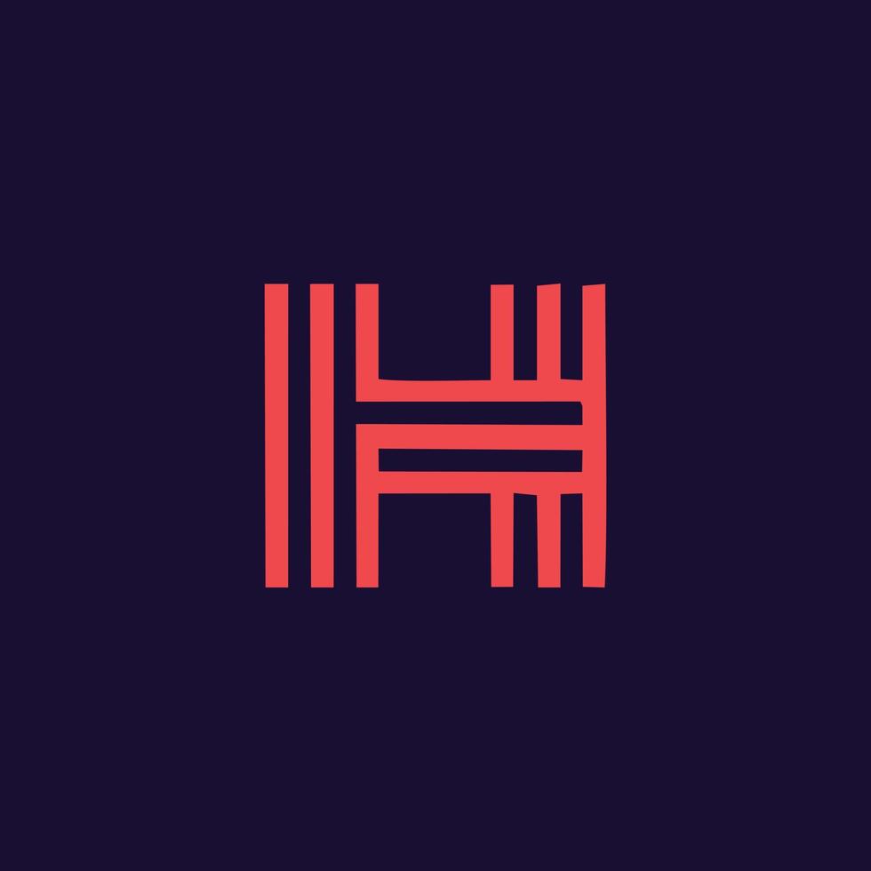 eerste h minimalistische logo-ontwerpsjabloon vector