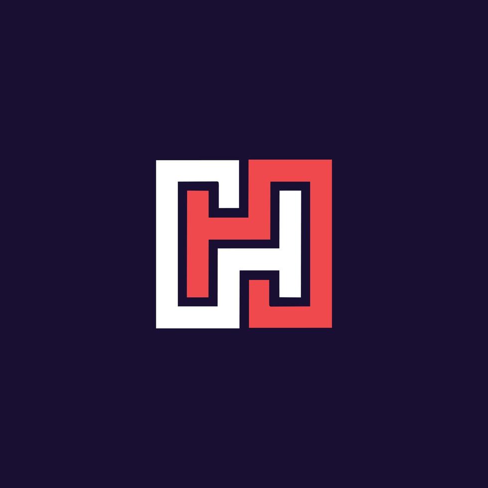 eerste h minimalistische logo-ontwerpsjabloon vector