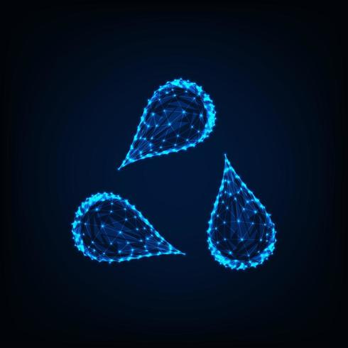 Driehoek of recycle teken gemaakt van drie waterdruppels vector