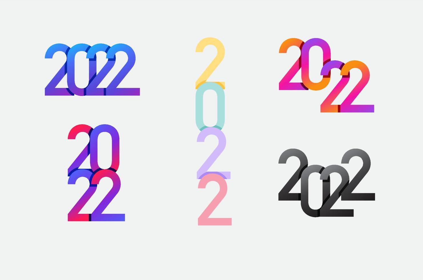 2022 gelukkig nieuwjaar logo tekstontwerp, vectorillustratie vector