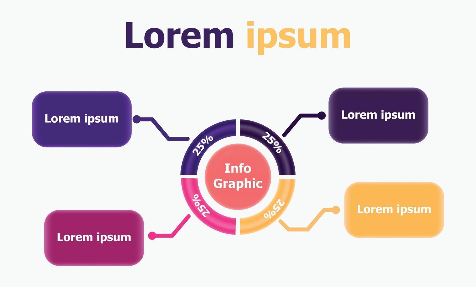 info grafische 3D-pictogrammen full colour moderne vector vier opties kunnen worden gebruikt voor zakelijke diagrampresentatie