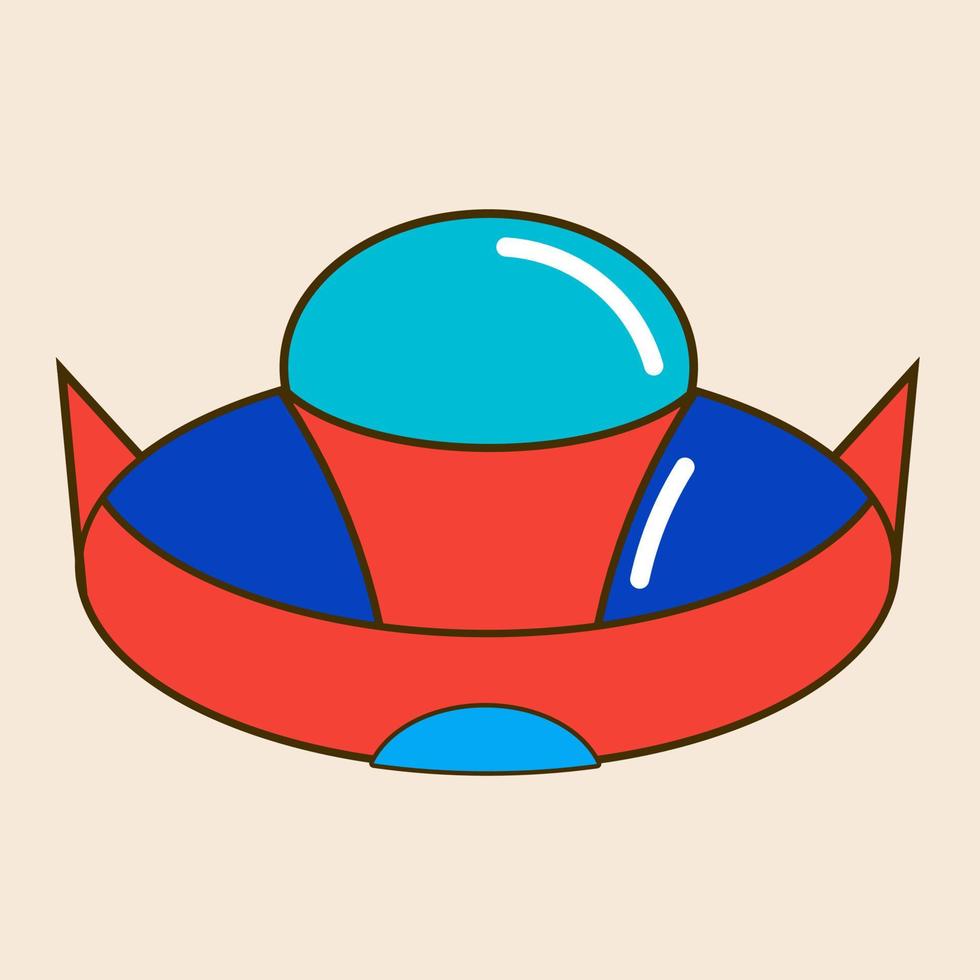 de ufo witj rode en blauwe kleuren illustratie vector