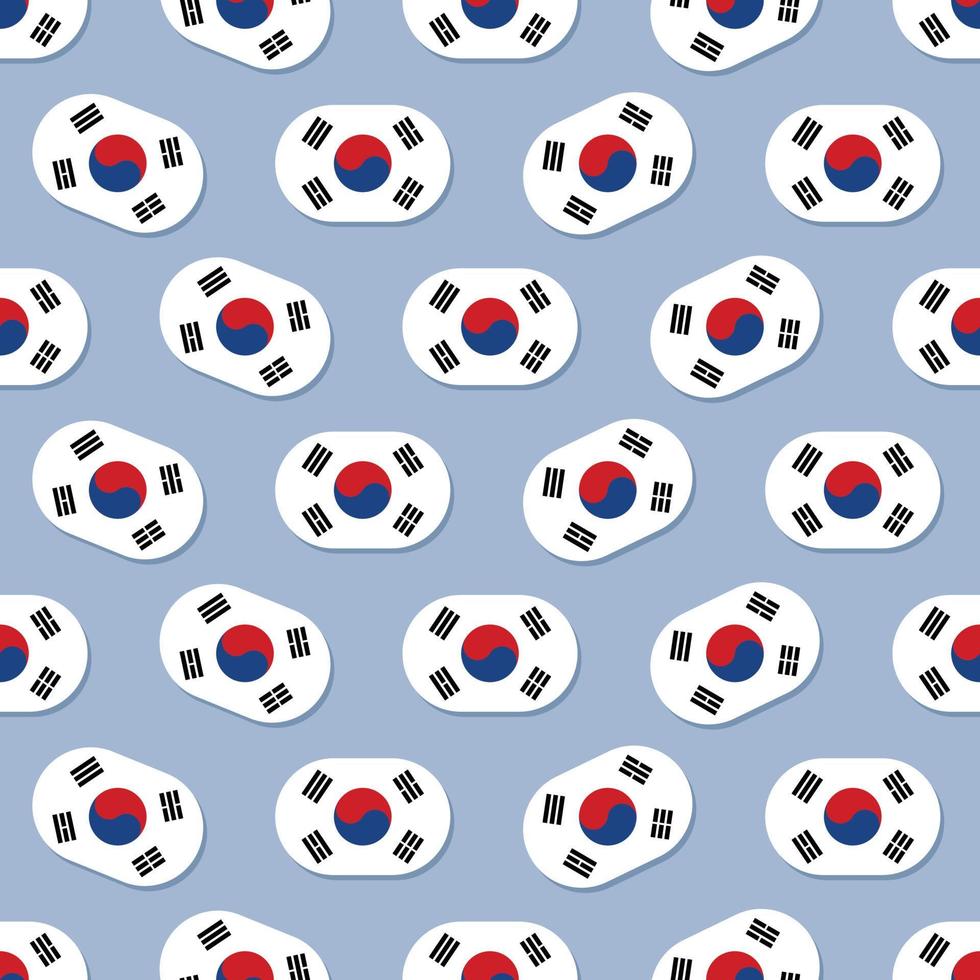 naadloze vlag van Zuid-Korea in vlak stijlpatroon vector