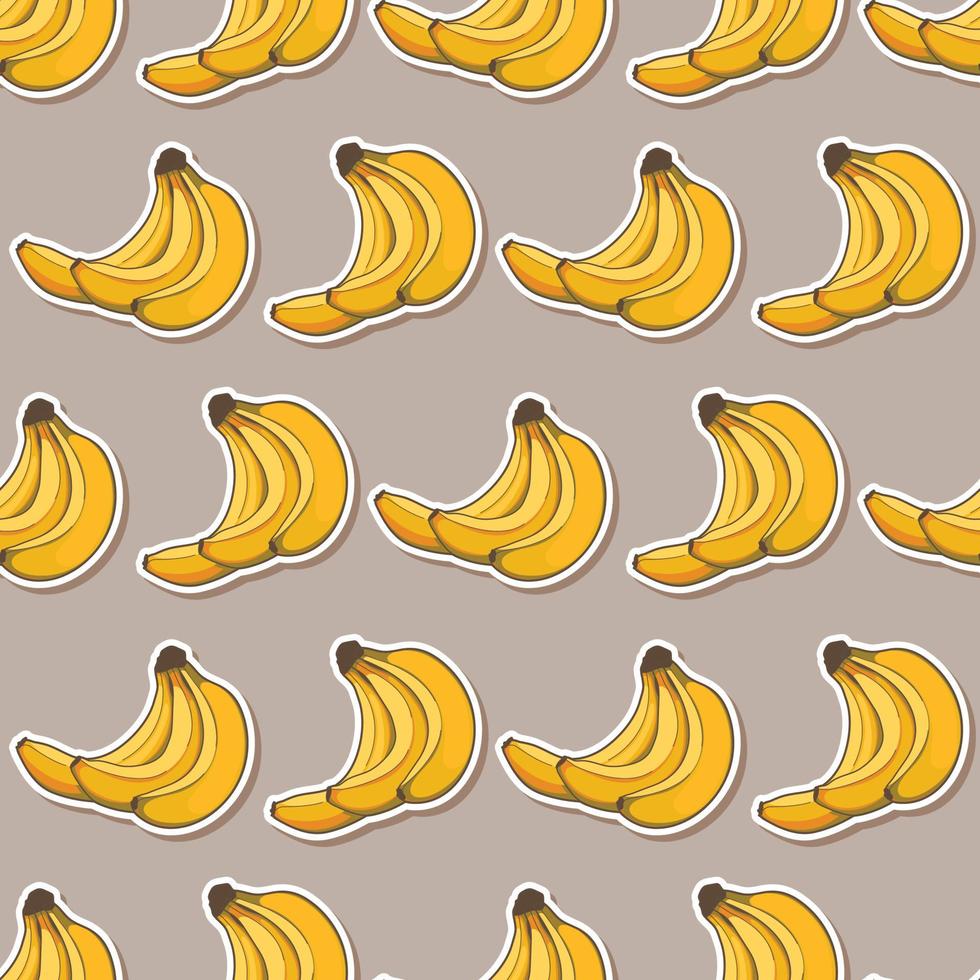 naadloze banaan cartoon sticker patroon vector