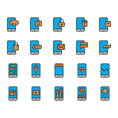 Mobiele applicatie icon set vector