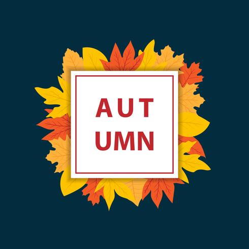 Herfst banner met vierkant frame vector