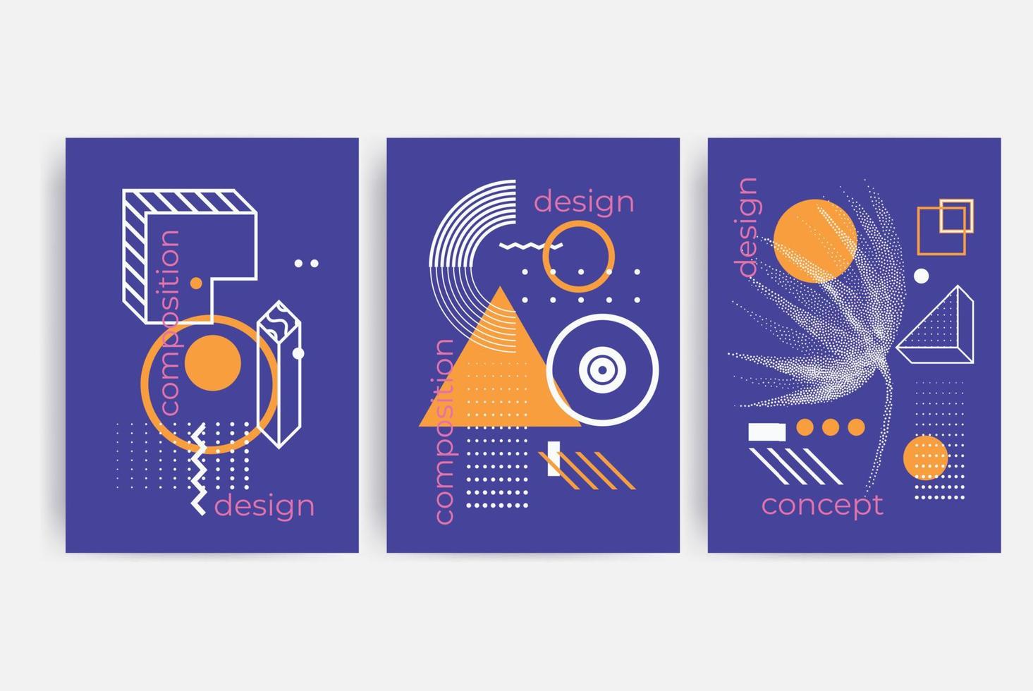 posters met heldere, gewaagde geometrische elementen vector