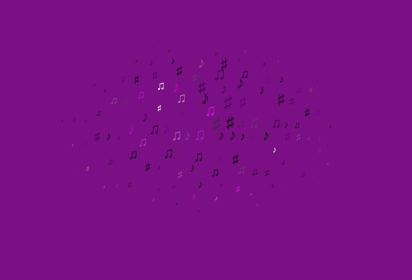 lichtpaarse vectorachtergrond met muzieksymbolen. vector