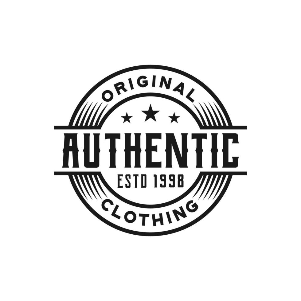 klassiek vintage retro label badge logo-ontwerp voor stoffen kleding vector