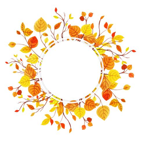 Waterverf Herfstbladeren Frame vector