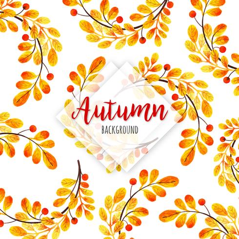 Mooie aquarel herfst achtergrond vector