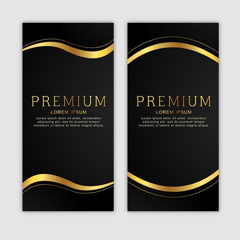 Premium gouden verticale banner set vector