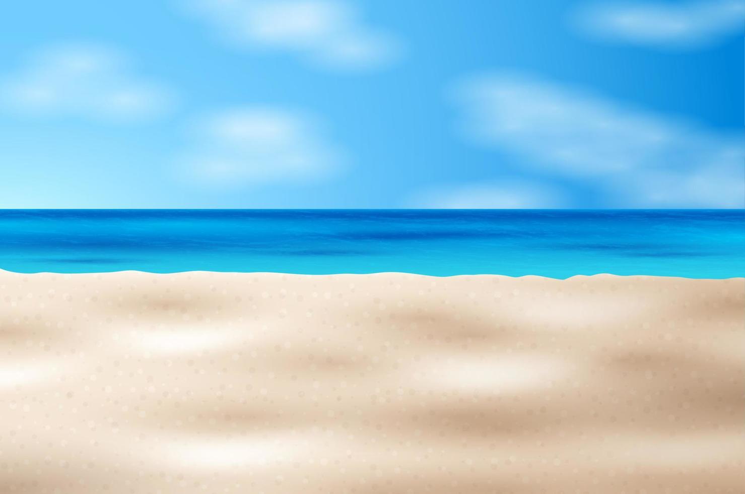 tropisch strandlandschap. zee panorama. vector achtergrond afbeelding