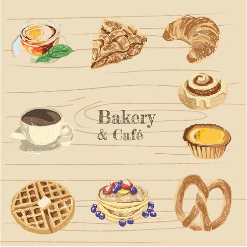 bakkerij en café illustratie pack vector