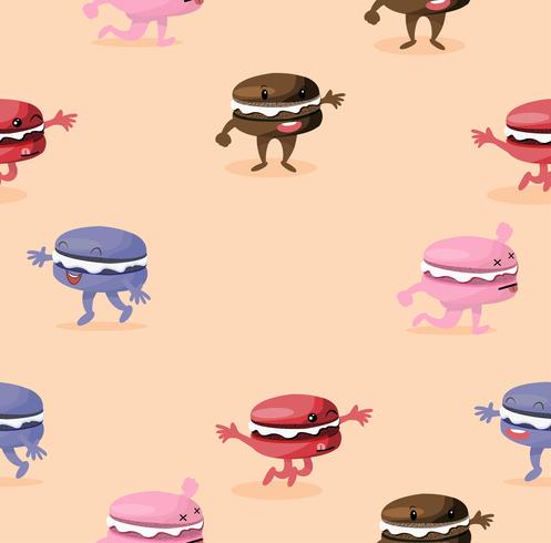 Leuke macaroon tekens patroon vector