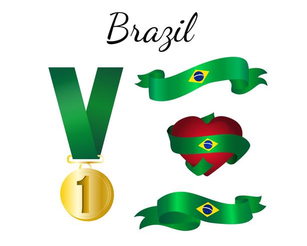 Vlag van Brazilië lint vector