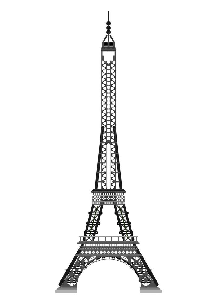 Parijs Eiffeltoren eenvoudige tekening. vlakke stijl vector
