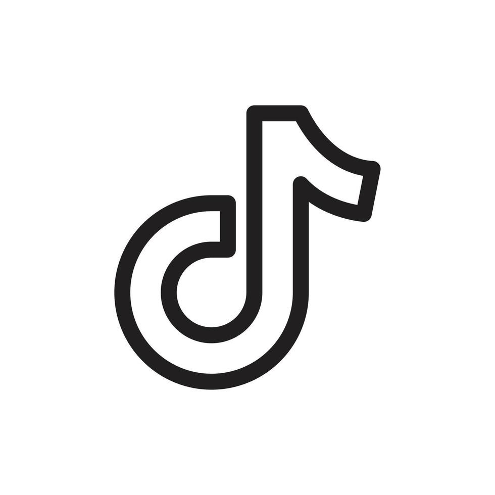 tik tok platte pictogram sjabloon zwarte kleur bewerkbaar. tik tok platte pictogram symbool platte vectorillustratie voor grafisch en webdesign. vector