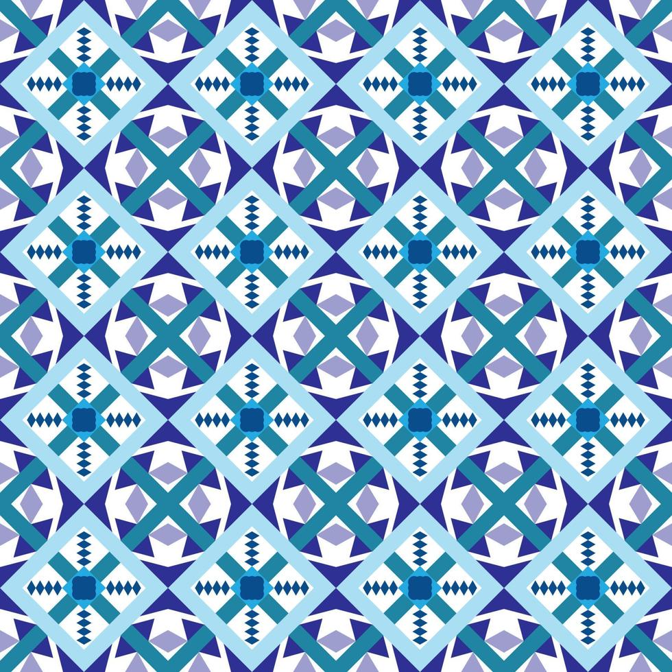 naadloze blauwe kleur geometrische decoratieve patroon achtergrond, tegel vloer decoratie kunst illustratie, stof patroon decor. vector