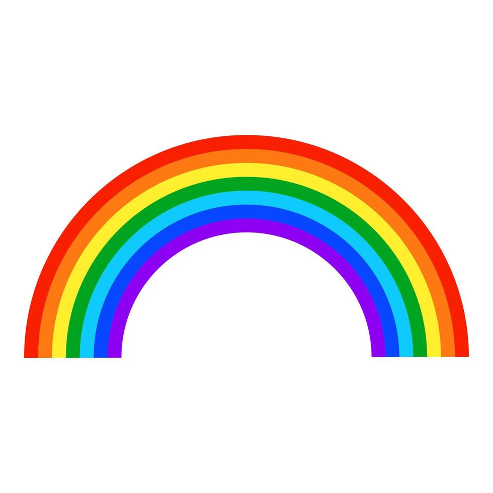 cartoon regenboog in vlakke stijl geïsoleerd op een witte achtergrond. vector