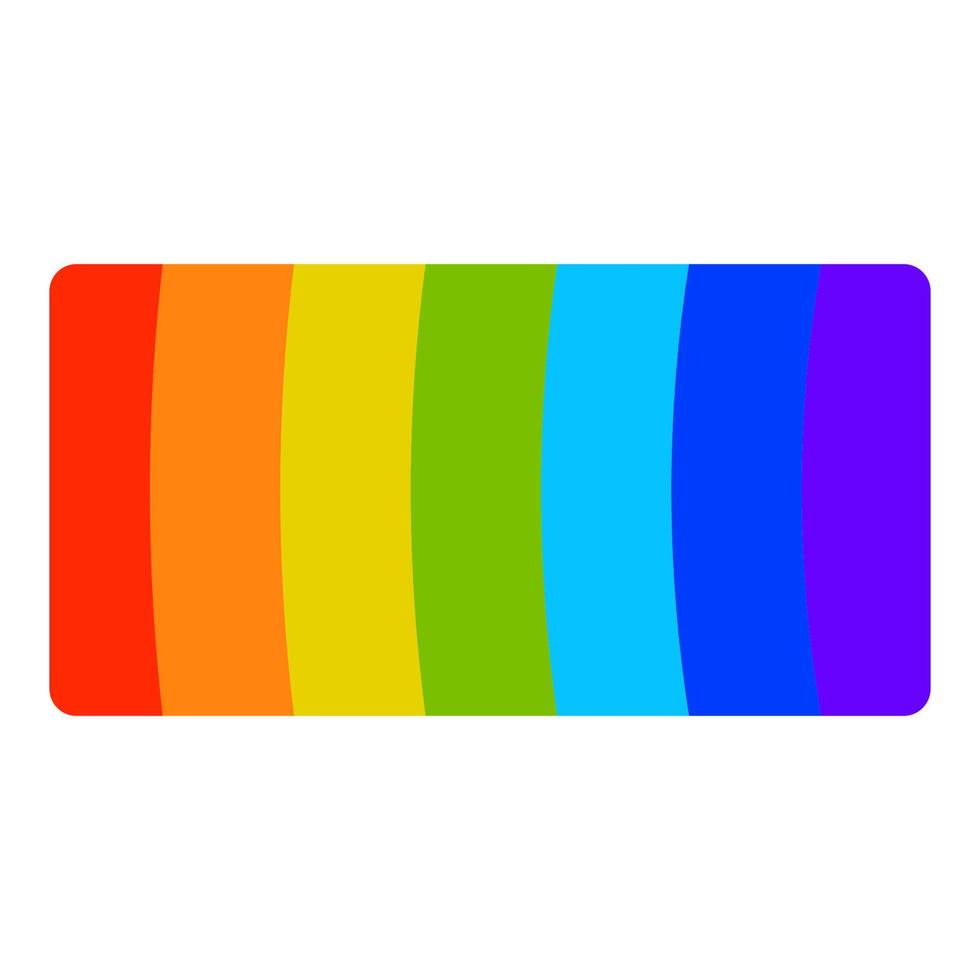 cartoon vierkante regenboog in vlakke stijl geïsoleerd op een witte achtergrond. vector