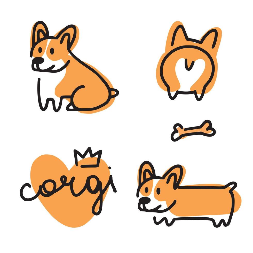 schattige corgi-rashond vector