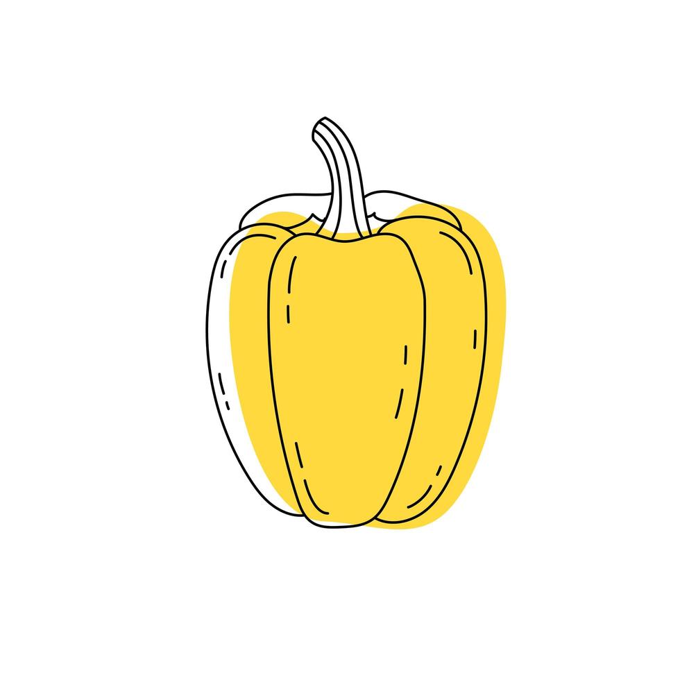 doodle schets paprika met vlek. vectorillustratie voor verpakking vector