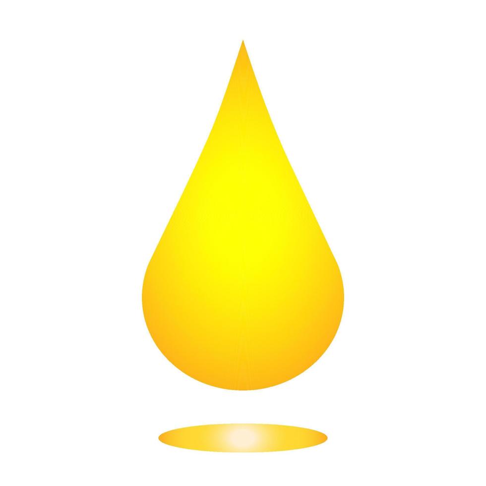 glanzende gele vloeistofdruppels als sap, verf, olie of cosmetica, transparant en ondoorzichtig. oliedruppel geïsoleerd op een witte achtergrond. vector