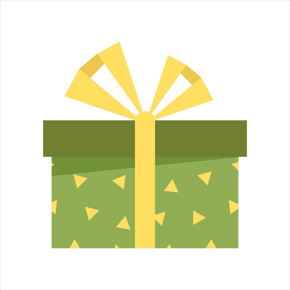 vectorillustratie van geschenkdoos met lint in platte cartoon-stijl. kleurrijke huidige doos voor feestgebeurtenis vector