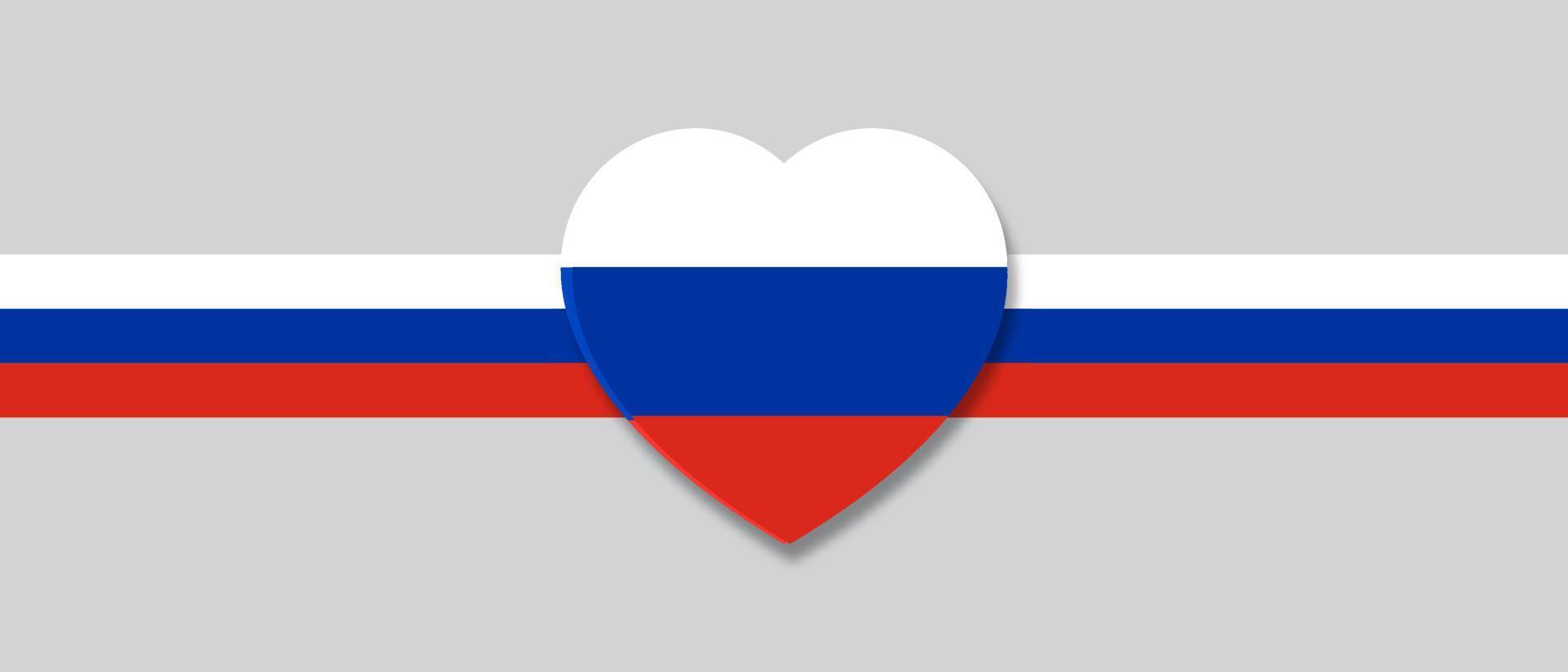 Rusland hart nationale strepen vlag. vector illustratie