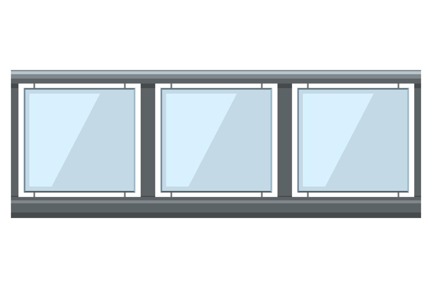 glazen balustrade cartoon stijl geïsoleerde witte achtergrond vector