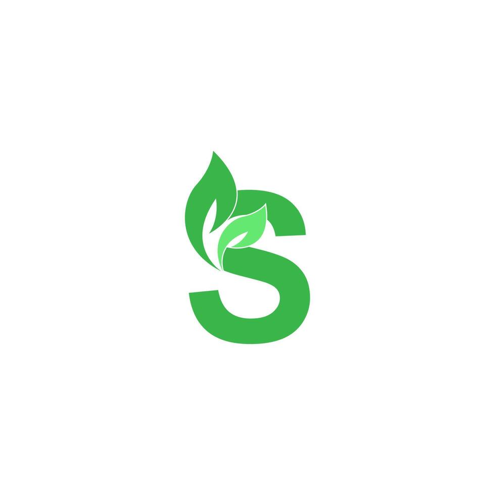 letter s logo blad pictogram ontwerpconcept vector