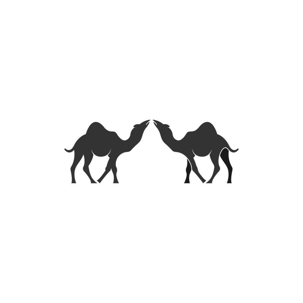 kameel logo pictogram platte vector ontwerpsjabloon