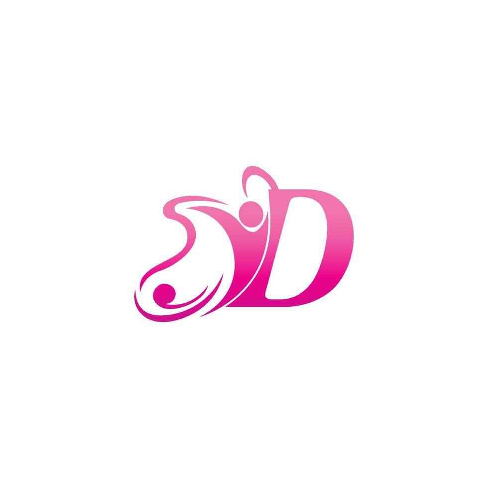 letter d vlinder en succes menselijk pictogram logo ontwerp illustratie vector
