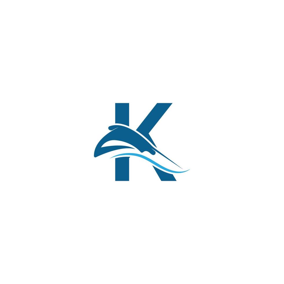 letter k met pijlstaartrog pictogram logo sjabloon illustratie vector