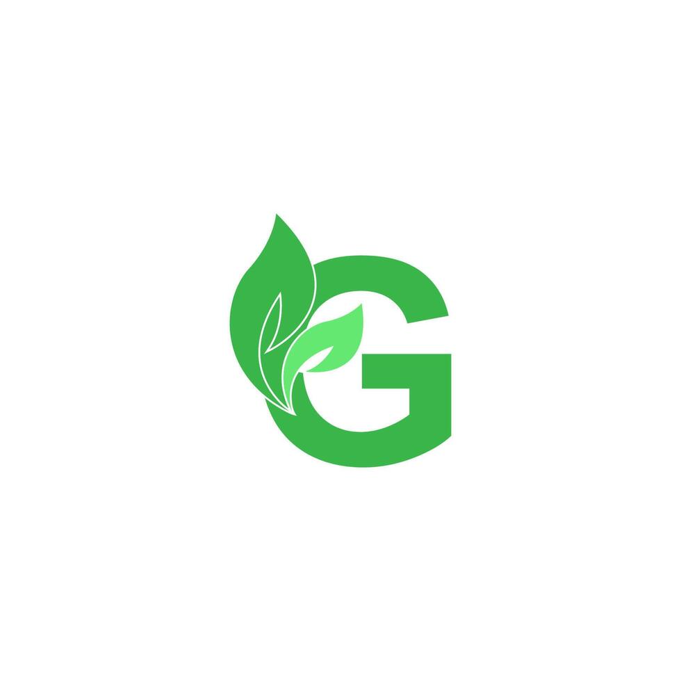 letter g logo blad pictogram ontwerpconcept vector