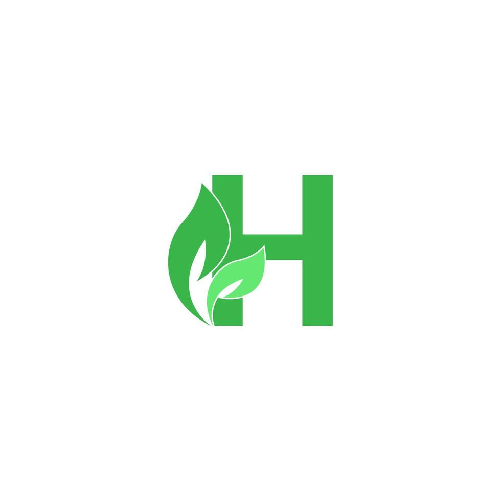 letter h logo blad pictogram ontwerpconcept vector