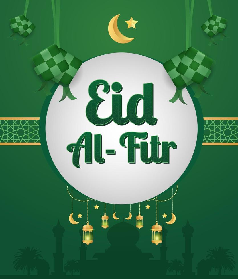 realistisch ramadan kareem eid al fitr illustratie mubarak banner hari raya aidilfitri vector