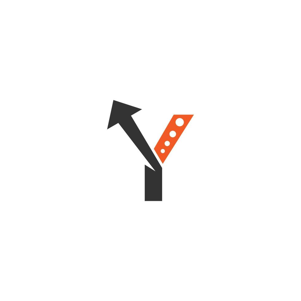 letter y-logo met pijlpictogram ontwerp vector