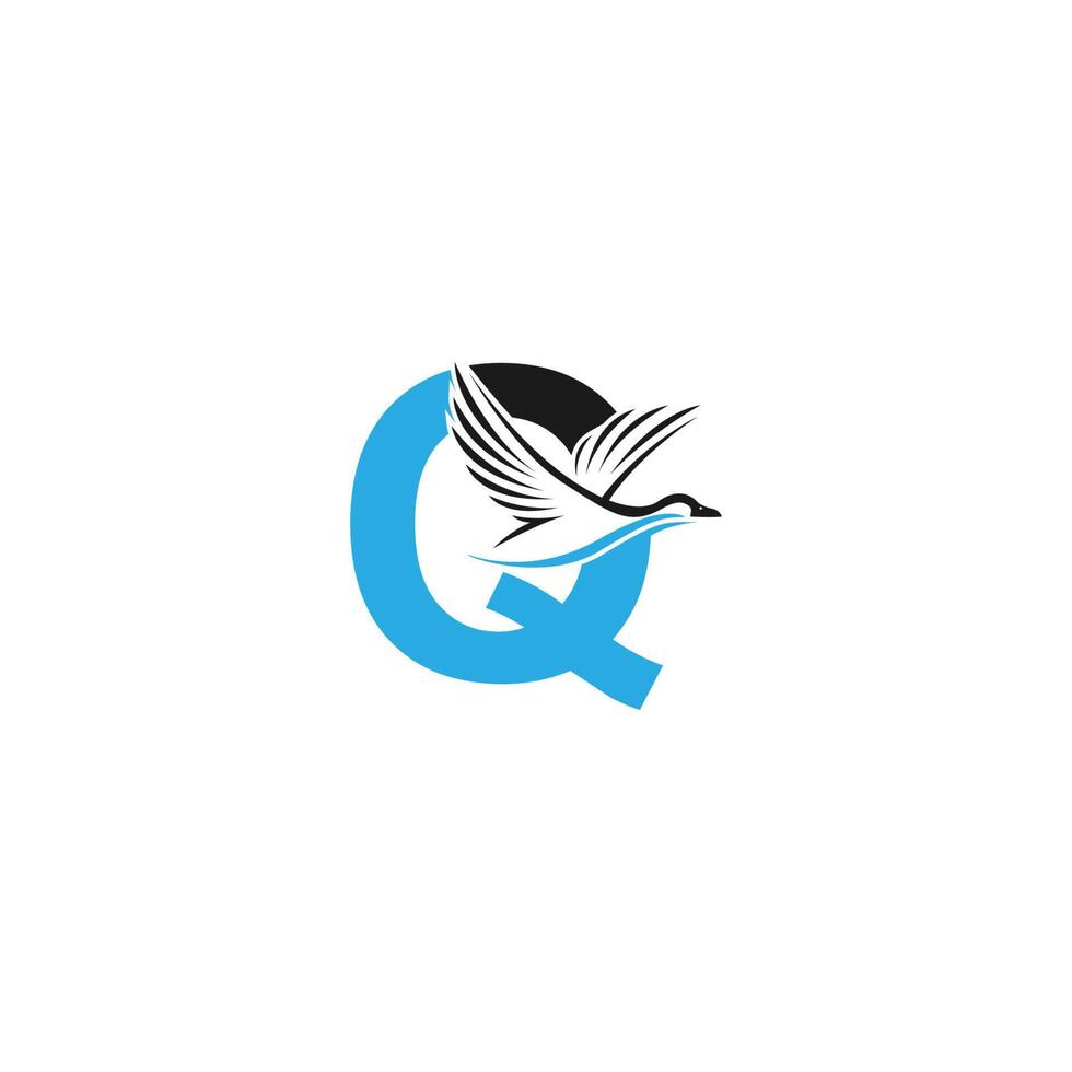 letter q met eend pictogram logo ontwerp illustratie vector
