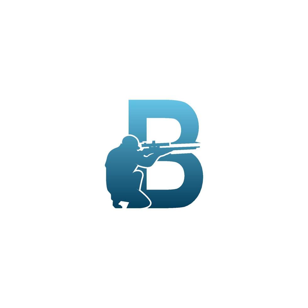 letter b met sluipschutter pictogram logo ontwerpsjabloon concept vector