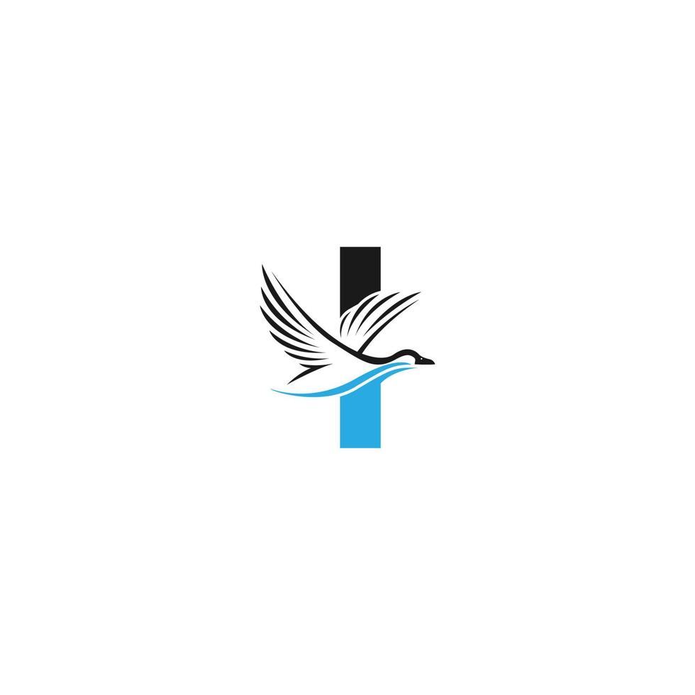 letter i met eend pictogram logo ontwerp illustratie vector