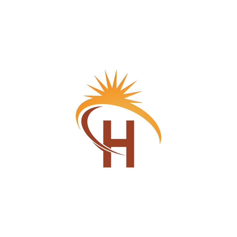 letter h met zonnestraal pictogram logo ontwerp sjabloon illustratie vector