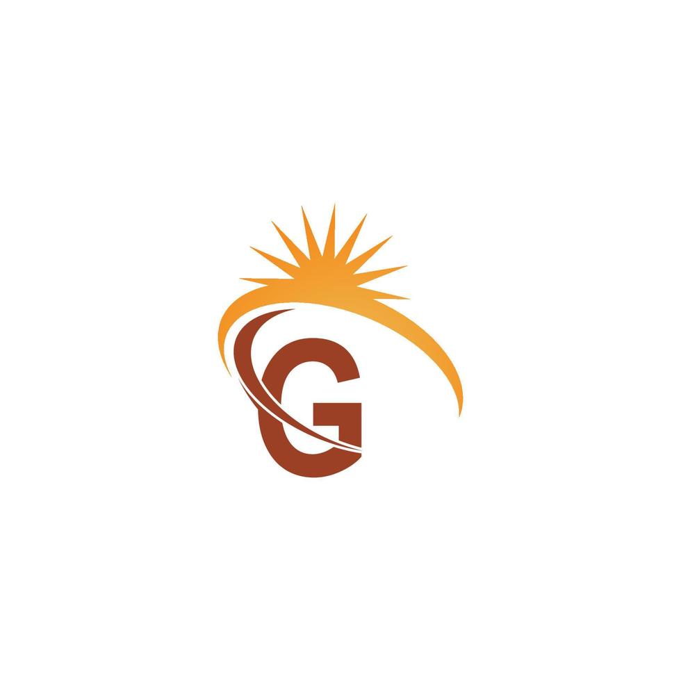 letter g met zonnestraal pictogram logo ontwerp sjabloon illustratie vector