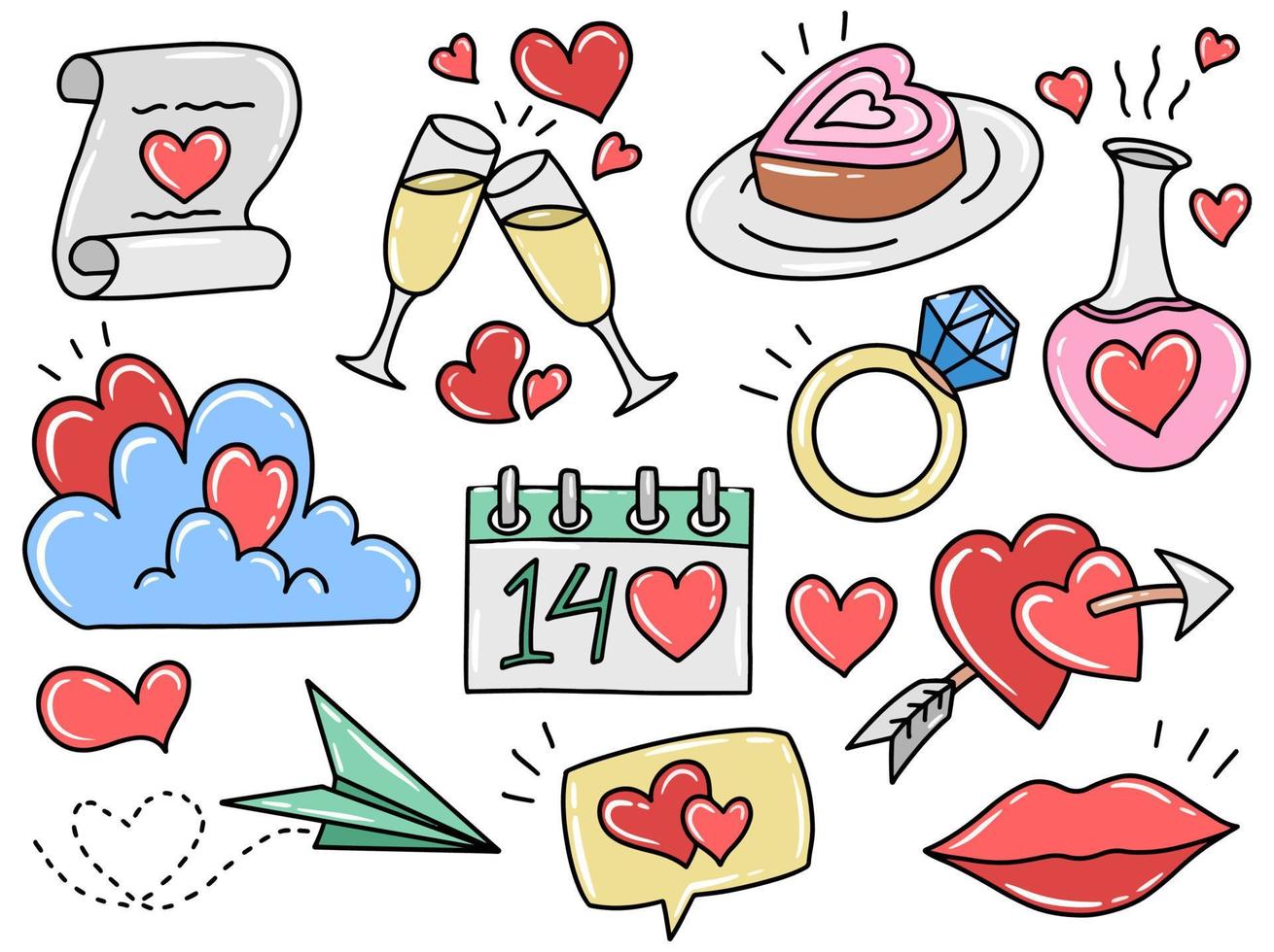 valentijn dag icoon clip art collectie vector