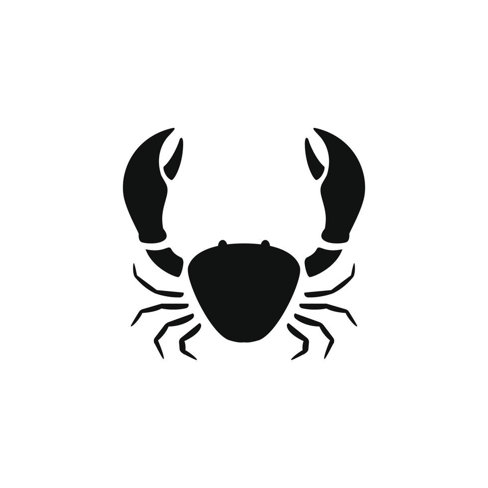 krab silhouet vector ontwerp voor logo icon