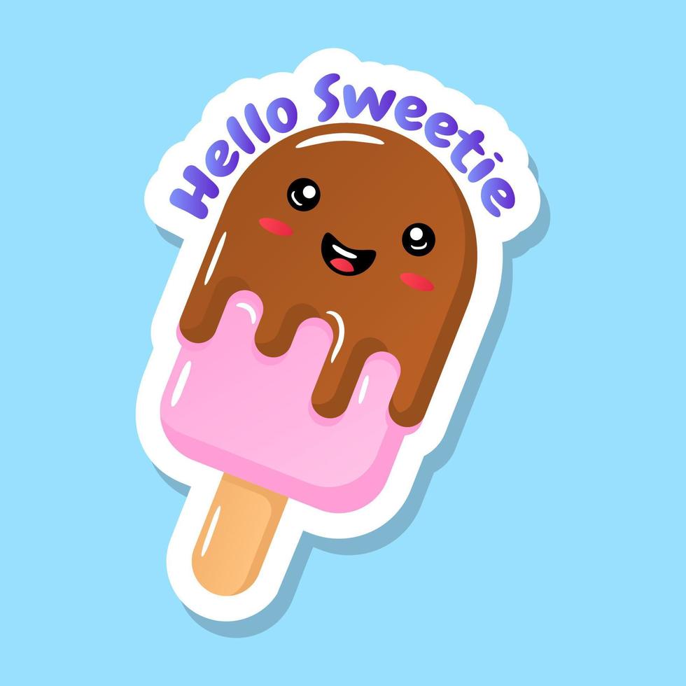 zomer lolly, ijslolly sticker ontwerp vector