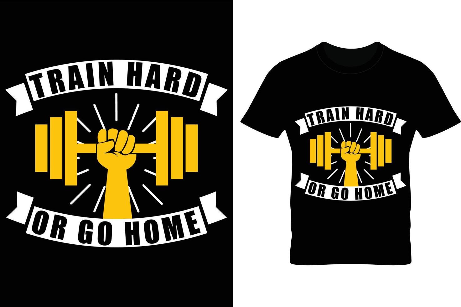 hard trainen of naar huis gaan t-shirt vectorafbeelding. sportschool, t-shirt, illustratie, fitness, halter, vector. vector