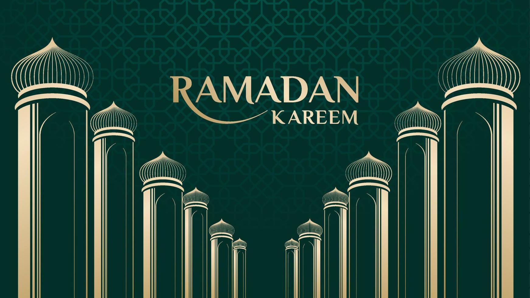 vectorillustratie van moskee en ramadan kareem begroeting desktop frame. ramadan begroetingsdocument. ramadan groet label. vector